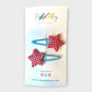 Gingham Stars Hair Clips
