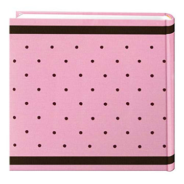 Pioneer Photo Albums Pioneer 2 Dot Fabric Frame Photo Album 200 Pockets Brown, Baby Pink