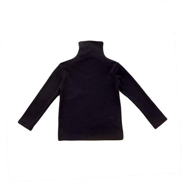 Toddler Baby Little Girls Turtleneck T Shirt Top Long Sleeve Basic Solid Color Blouse 1-5Years Old (1-2T,Black Turtleneck Shirt)