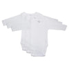 Bambini Cotton White Unisex Long Sleeve Baby Bodysuits 3 Pack Newborn