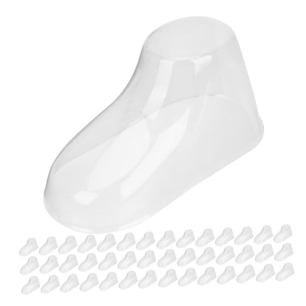 Cabilock Infant Shoes Display Stand Set of 100 Baby Foot Models Toddler Shoes Display Stands Transparent PVC Booties