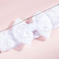 Qiansail Baby Girls Lace Bow Headband Elastics Bow Knot Hairband Headwrap For Newborn Infant Toddlers Kids (White)