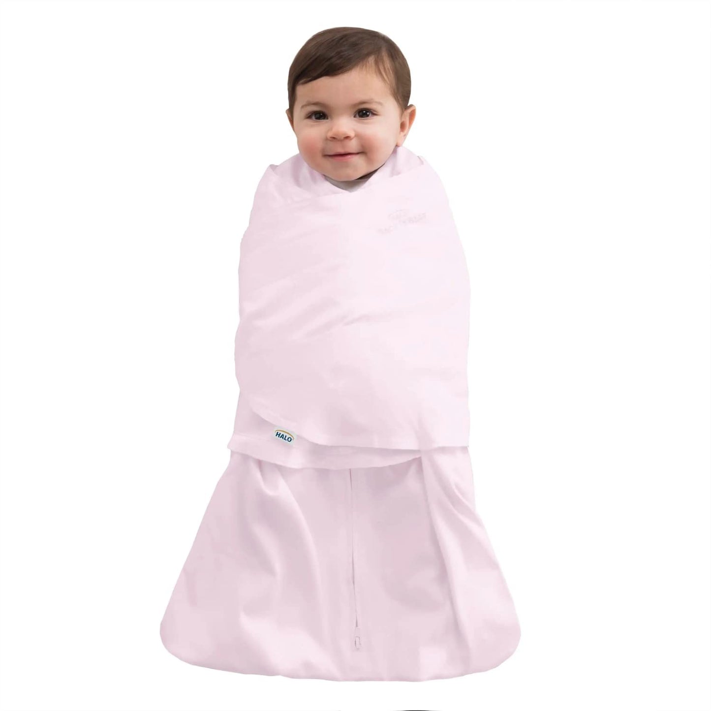 HALO Micro-Fleece Sleepsack Swaddle, 3-Way Adjustable Wearable Blanket, TOG 3.0, Soft Pink, Small, 3-6 Months