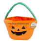 Reece Studio My First Halloween Basket, Plush Pumpkin Trick Or Treat Candy Bag, Fall Pumpkin Tote For Baby Girl Or Baby Boy, Bab
