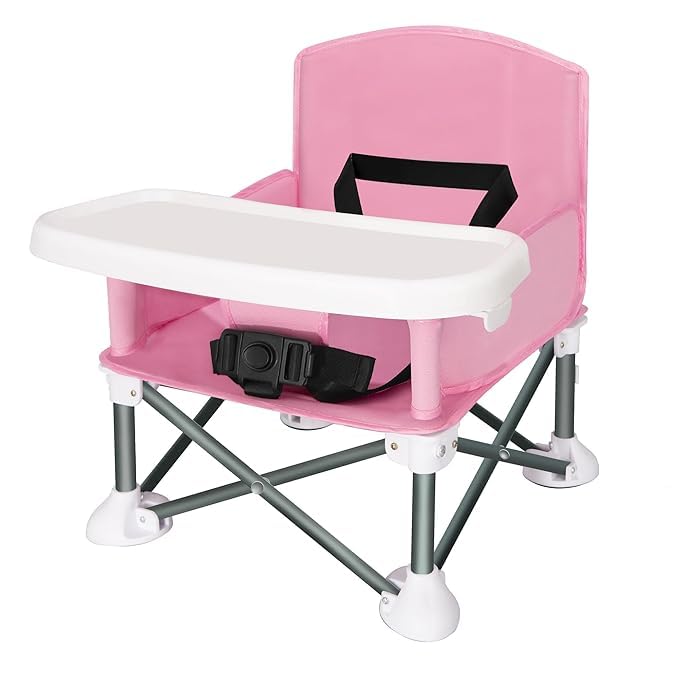 Anadi Baby Travel Booster Seat  Toddler Foldable Camping Chair, Compact Portable Baby Seat With Removable Dining Tray For Boys 