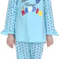 Bornlov Soft Comfrtable Cotton Blend Night Suit for Baby Girls (Blue) (23Years)