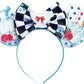 Clgift Minnie Ears, Pick Your Color, Iridescent, Silver Gold Blue, Rainbow Sparkle, Classic Red Sequin (Alice In Wonderland)
