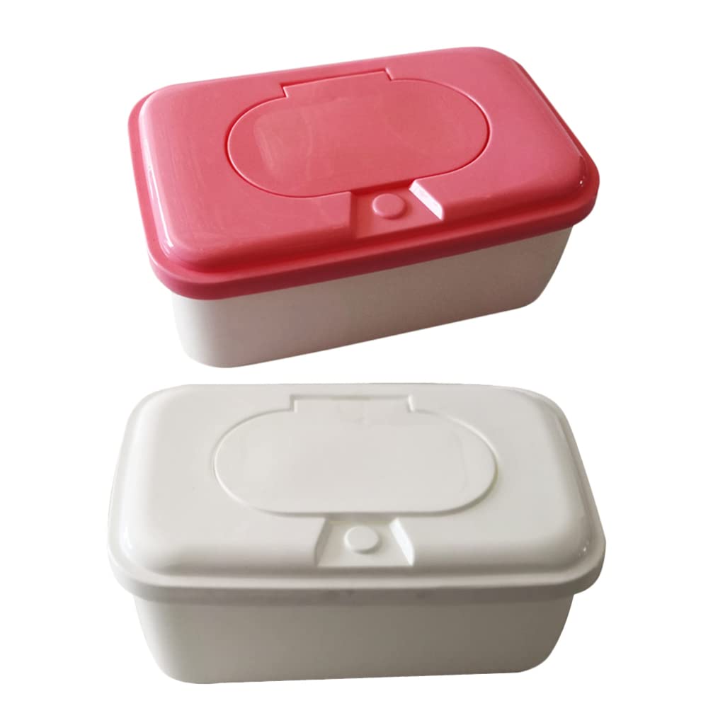 Toyvian Baby Wipes Dispenser Portable Refillable: 2pcs Toddler Wipe Holder Baby Wipes Container Reusable Wipes Case Baby Travel 