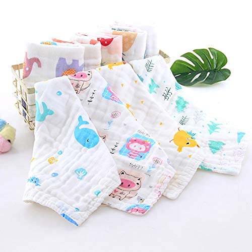 Dazzlia Baby Cotton Washcloths | Baby Muslin Washcloth/Soft Burp Cloths/Napkins Pack of 3