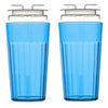 Reflo Smart Cup (Blue 2-Pack) Open Training Cup, Toddler Cup, No Suction 6Oz, 360 Control-Flow, Usa Made Premium High-Impact Pla