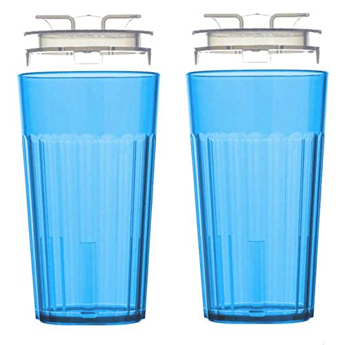 Reflo Smart Cup (Blue 2-Pack) Open Training Cup, Toddler Cup, No Suction 6Oz, 360 Control-Flow, Usa Made Premium High-Impact Pla