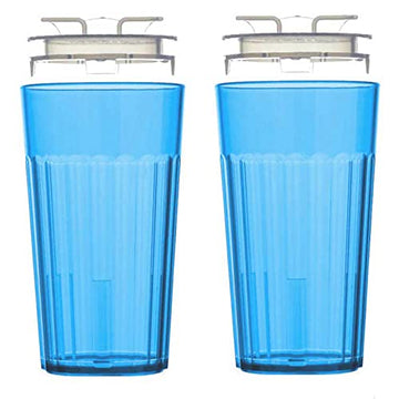 Reflo Smart Cup (Blue 2-Pack) Open Training Cup, Toddler Cup, No Suction 6Oz, 360 Control-Flow, Usa Made Premium High-Impact Pla