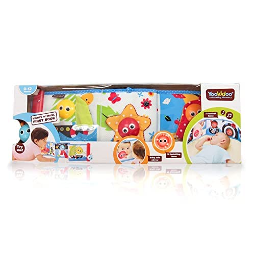 Yookidoo First Soft Cloth Baby Book - Lights and Music (0 to 12 Months). Essential Toy for Infant and Newborns Playmats Promote