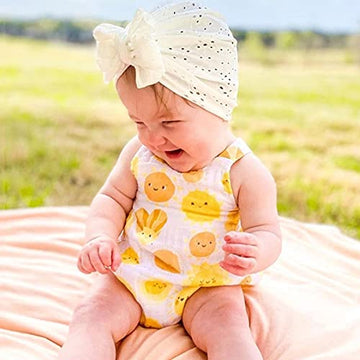 Gezisan Baby Turban Newborn Baby Girl Hospital Hat Nursery Beanie Headwrap Bohemia Donuts Cap (Hole02-6Pcs)