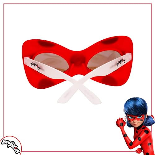 Sun-Staches Miraculous Ladybug Sunglasses Costume Accessory, Uv400 Lenses, Accessory Or Party Favor, One Size Fits Most, Red Fra