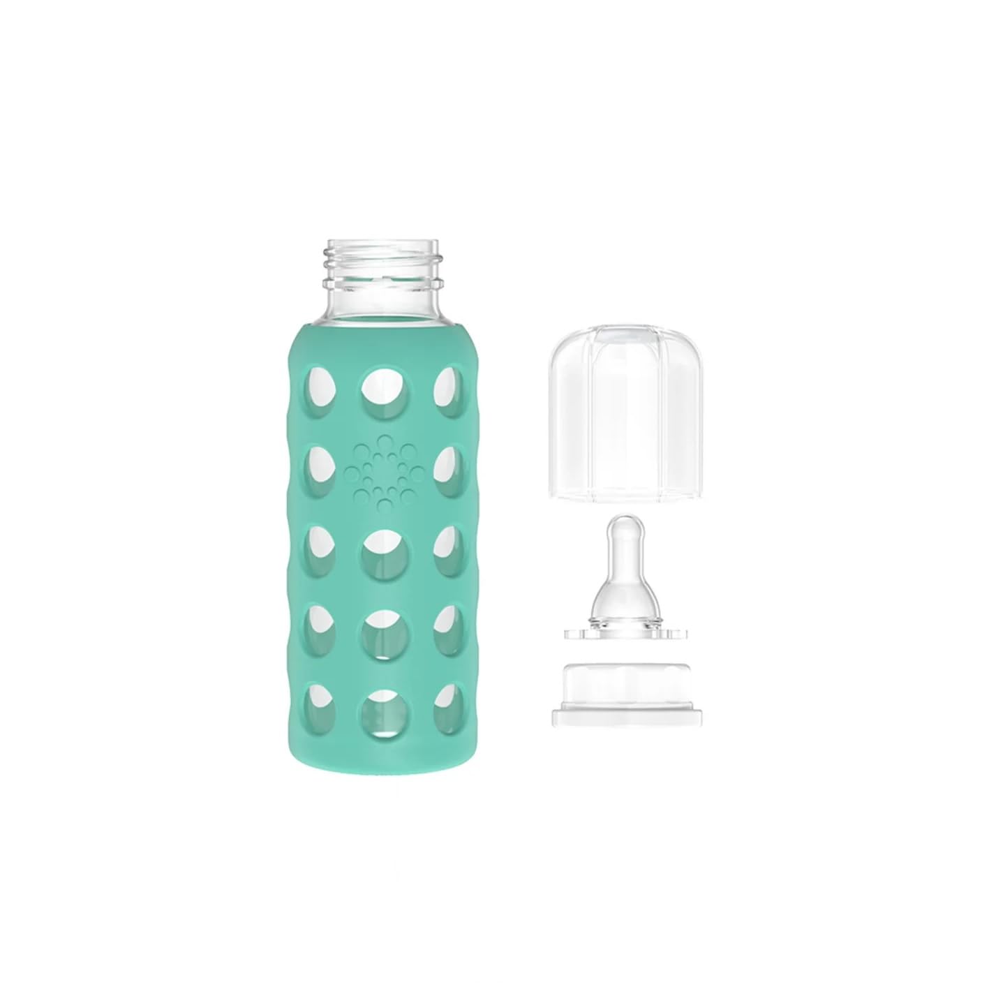 Lifefactory Glass Baby Bottles With Silicone Protection - 2-Pack, 9 Oz Bottles, Papaya & Kale