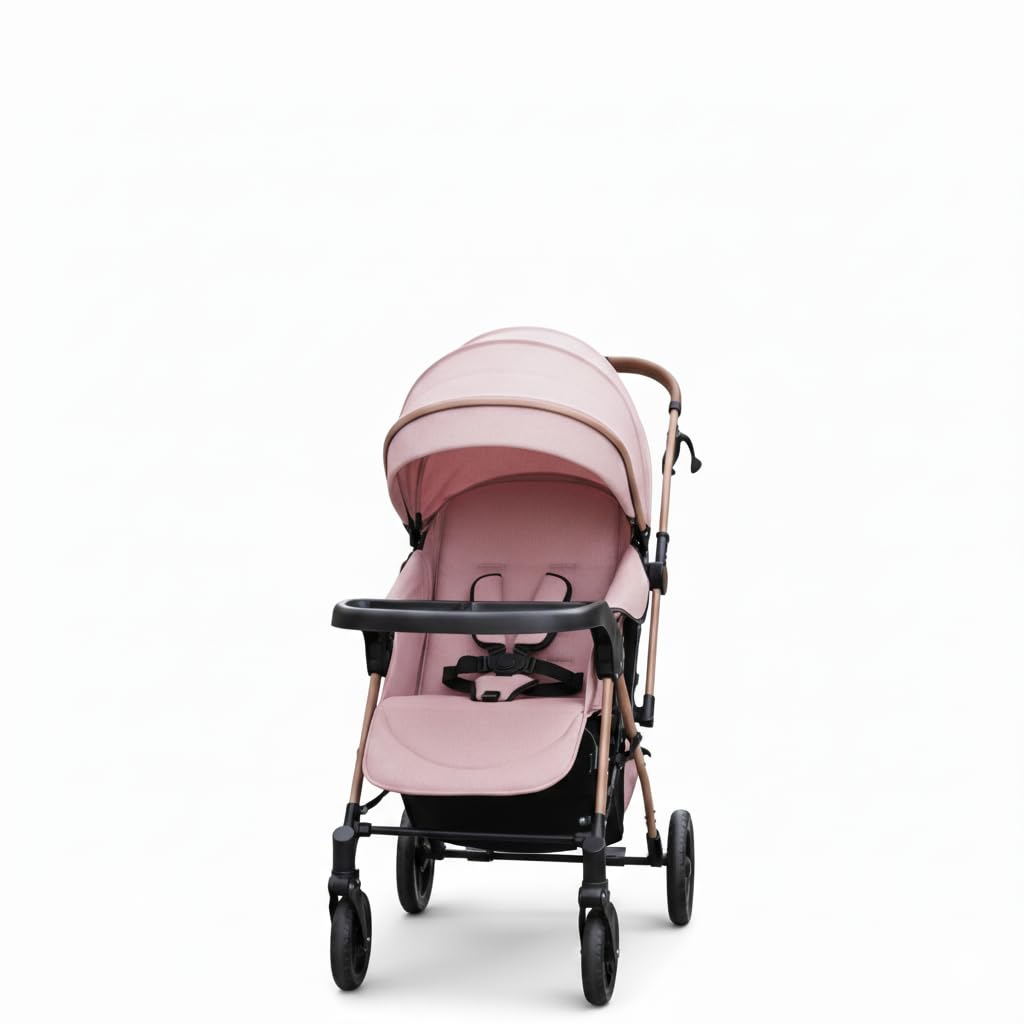 SafeOKid Breez Baby Rubber Wheel Stroller/Pram With 1 Year Warranty (Latest Model  2024) For New Born/Toddler/Kid For 0 To 3 