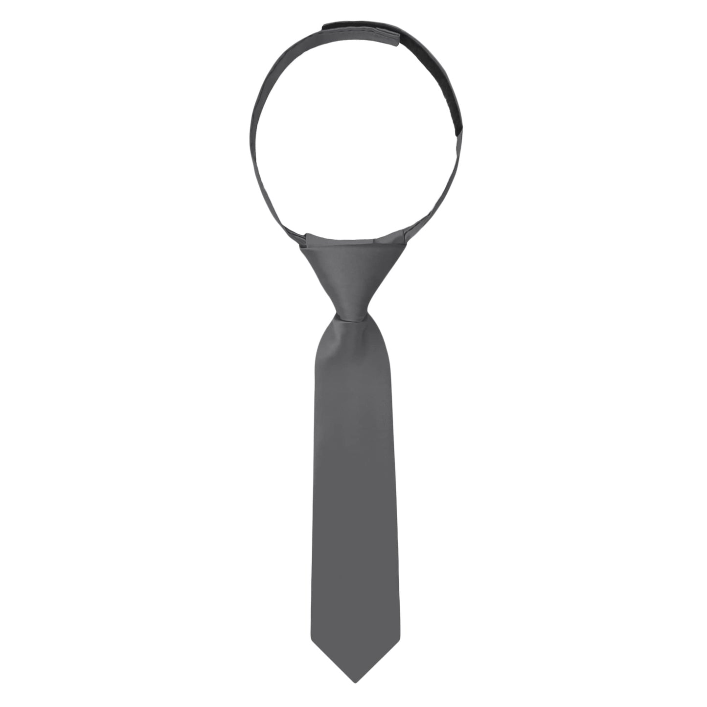 Jacob Alexander Infant 'S Toddler 'S 8 ' Pretied Solid Color Hook And Loop Band Tie - Charcoal