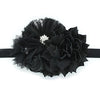 My Lello Headband Shabby Fabric Flower Cluster Baby - Infant - Toddler - Girl Stretchy Elastic Black