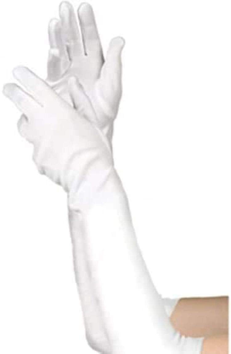 Elegant Long Polyester White Gloves For Kids - Pack Of 1 - Perfect For Dress-Up, Costumes, & Formal Events
