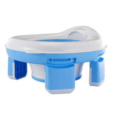 Honboom Kids Travel Potty | Foldable Car Potty | Potty Training Toilet W/Travel Bag & Potty Liners For Indoor And Outdoor (Blue)