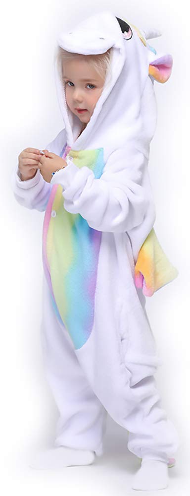 Easuit Rainbow Unicorn Costume Animal Pajamas Halloween Cosplay for Kids 8-10 EA-Unicorn14 C-rainbow Unicorn