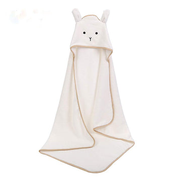 PEKITAS Hooded Baby Towel  Softest Hooded Bath Towel with Animal Ears for Babie,White Rabbit