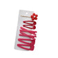 7 Piece Flower Hair Clips Set, Decorative Barrette Bobby Pin Collection for Women and Girls, Sweet Hair Accessories (Red)
