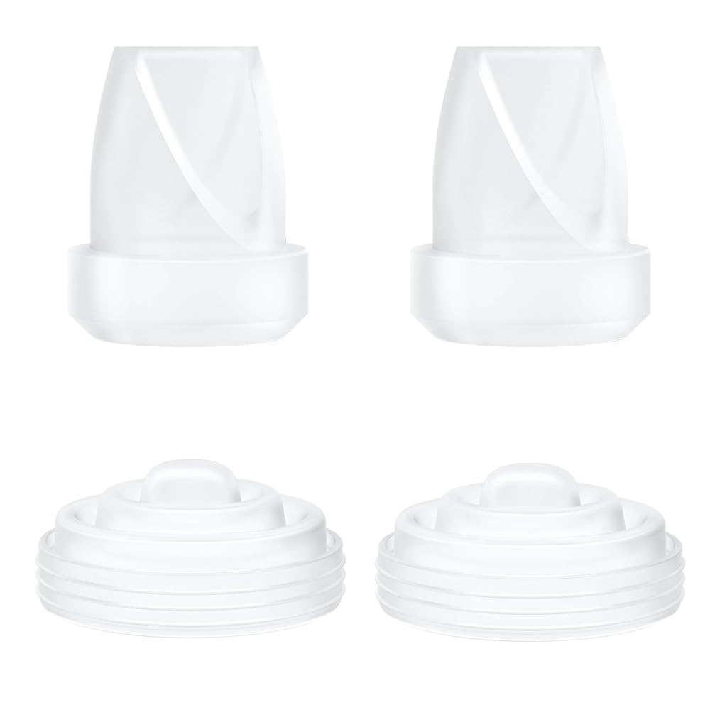 4Pcs M5 Breast Pump Replacement Parts,2Pcs Silicone Duckbill Valve & 2Pcs Silicone Diaphragm Compatible With Momcozy M5 Wearable