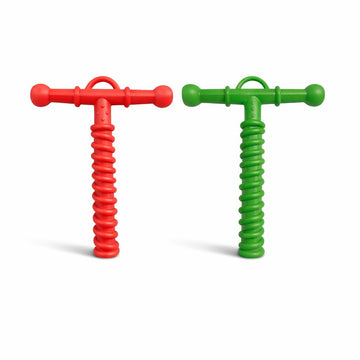 BArm Chewy Tube Combo (Red & Green) | Oral Sensory Support For Kids & Adults | Textured Spiral Design | Moderate & Strong Chewe
