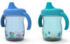NUK First Essentials Fun Grips Soft Spout Trainer Cup, 7 oz. (2 Count (Pack of 1), Blue&Green)