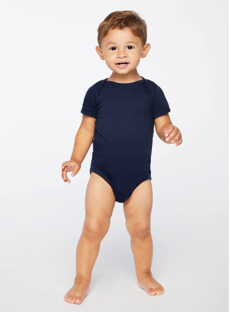 Rabbit Skins Baby Soft Fine Jersey Short Sleeve Bodysuit (4424) Charcoal, 6M