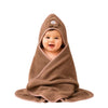 Babyholic Super Soft Hooded Baby Wrapping Blanket, Lightweight Cozy Bath and Swaddle Wrap for Newborn Boys & Girls, Brown
