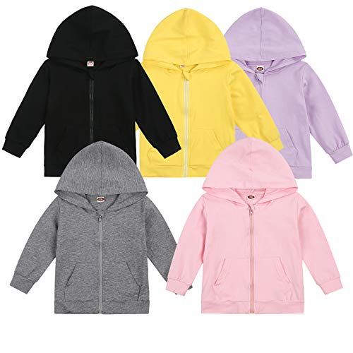 Imcute Baby Zip Up Hoodie, Unisex Inflant Toddler Long Sleeve Sweatshirts Lightweight Jacket Hooded Coats Fall Winter Outfits (B
