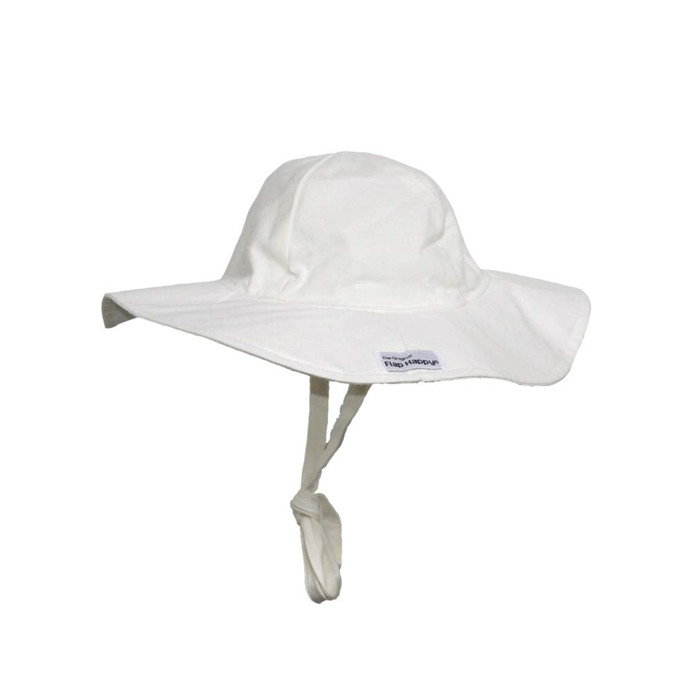 Flap Happy Little Girls' Upf 50 Plus Organic Floppy Hat, Natural, Medium