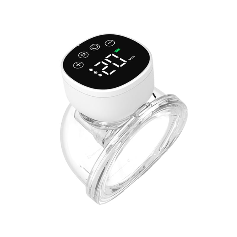 Junyako Wearable Electric Breast Pump 3 Modes 9 Levels, Portable Breast Pump with Digital Display,Rechargeable for Nursing Moms 