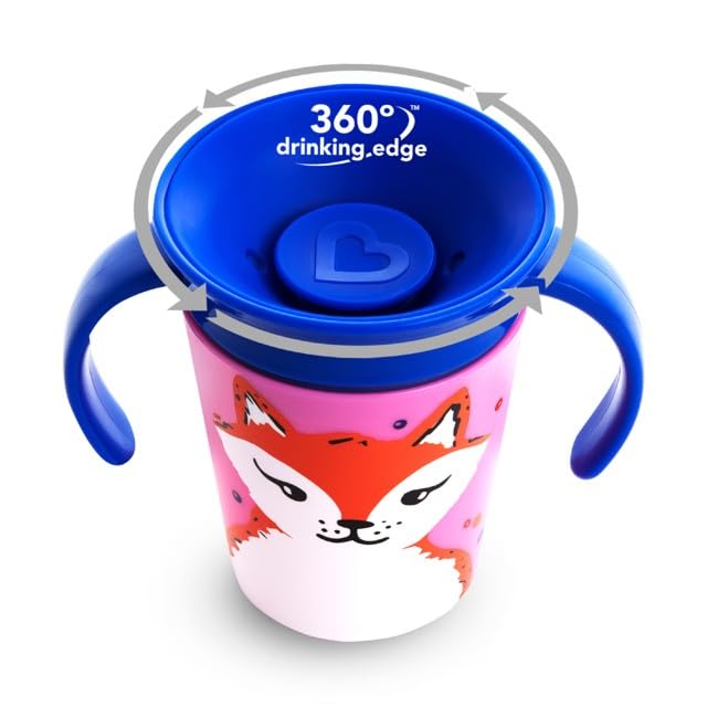Munchkin Miracle 360 Wildlove Trainer Sippy Cup, 6 Oz, Red Fox