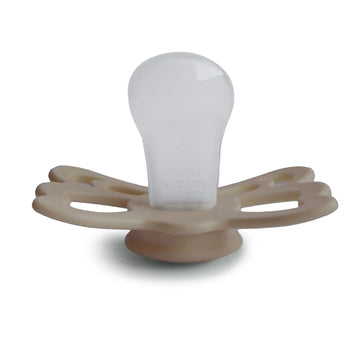 Frigg Butterfly Anatomical Silkysoft Silicone Baby Pacifier | Made In Denmark | Bpa-Free (Silky Satin/Cream, 6-18 Months)