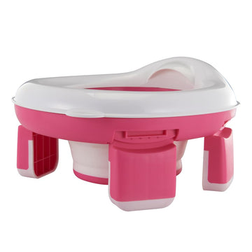Honboom Kids Travel Potty | Foldable Car Potty | Potty Training Toilet W/Travel Bag & Potty Liners For Indoor And Outdoor (Pink)