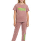 WEET Cotton Printed Night Suit for Girls | Top & Pajama Set 005 (Peach, 1516 Y)