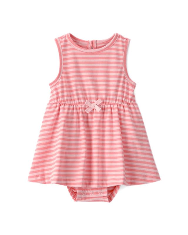 CarterS Baby Girl Stripe Sleeveless Sunsuit Dress | Summer Casual Dress With Easy Snap Closures Pink