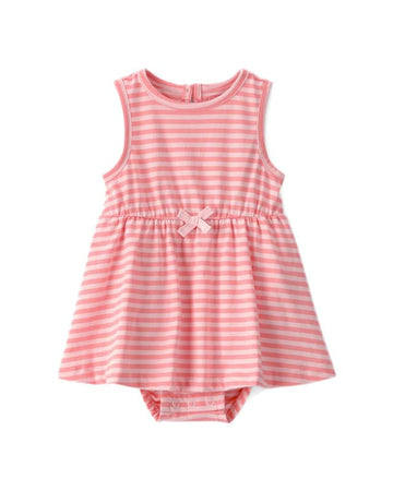 CarterS Baby Girl Stripe Sleeveless Sunsuit Dress | Summer Casual Dress With Easy Snap Closures Pink