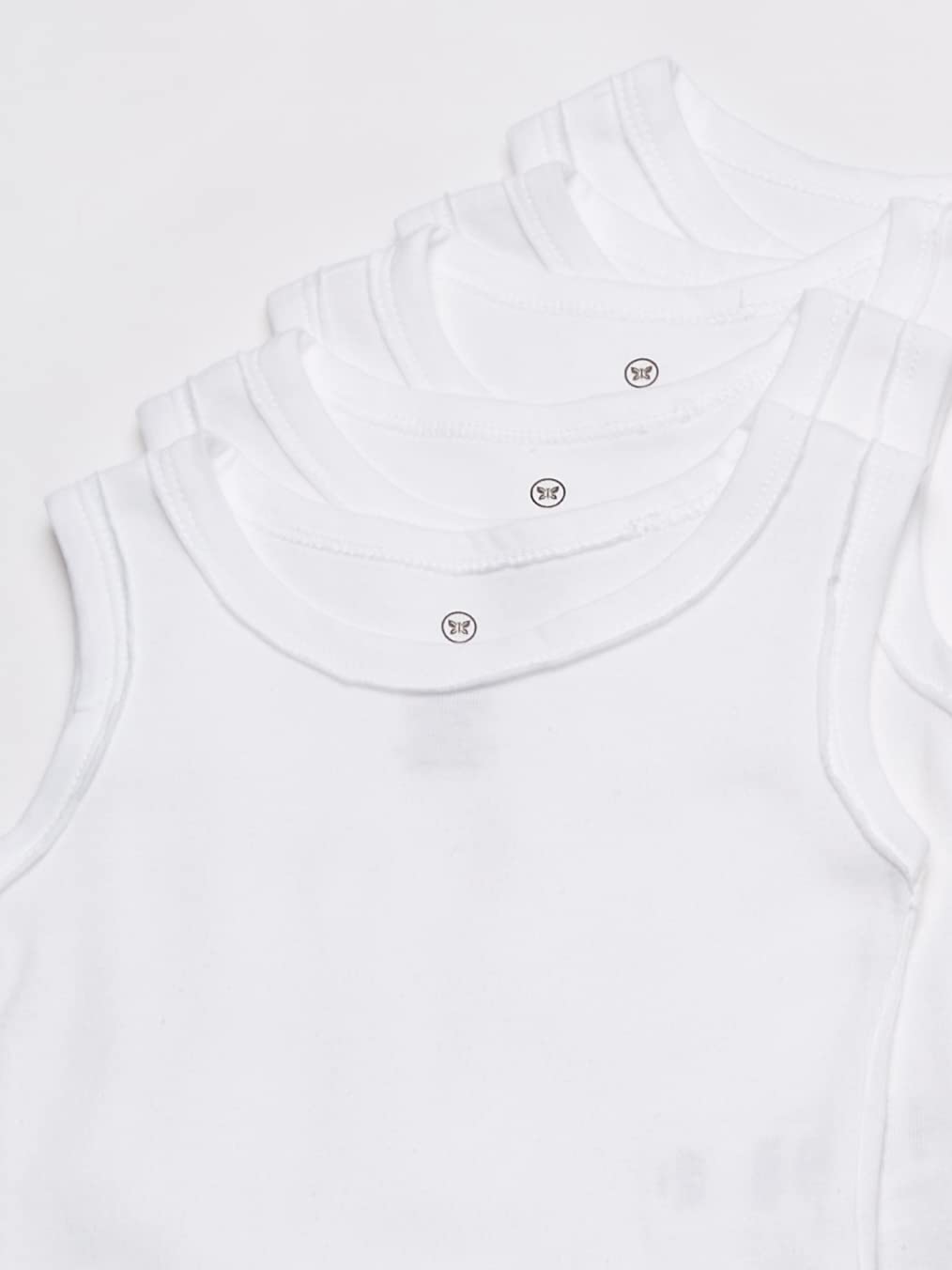 Honestbaby Sleeveless Muscle T-Shirts 100% Organic Cotton For Infant Baby And Toddler Boys, Girls, 5-Pack Bright White, 18 Month