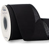 Ribbli Black Linen Wired Ribbon,2-12 Inch X Continuous 10 Yard, Black Burlap Wired Ribbon Rustic Ribbon For Wreaths, Big Bow Cra