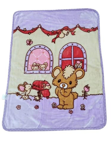 Newborn Baby Boy/Girl Ultra Soft Mink Heavy Blanket for All Season Purple (98cm x58 cm) (BABY_BLANKET_017)