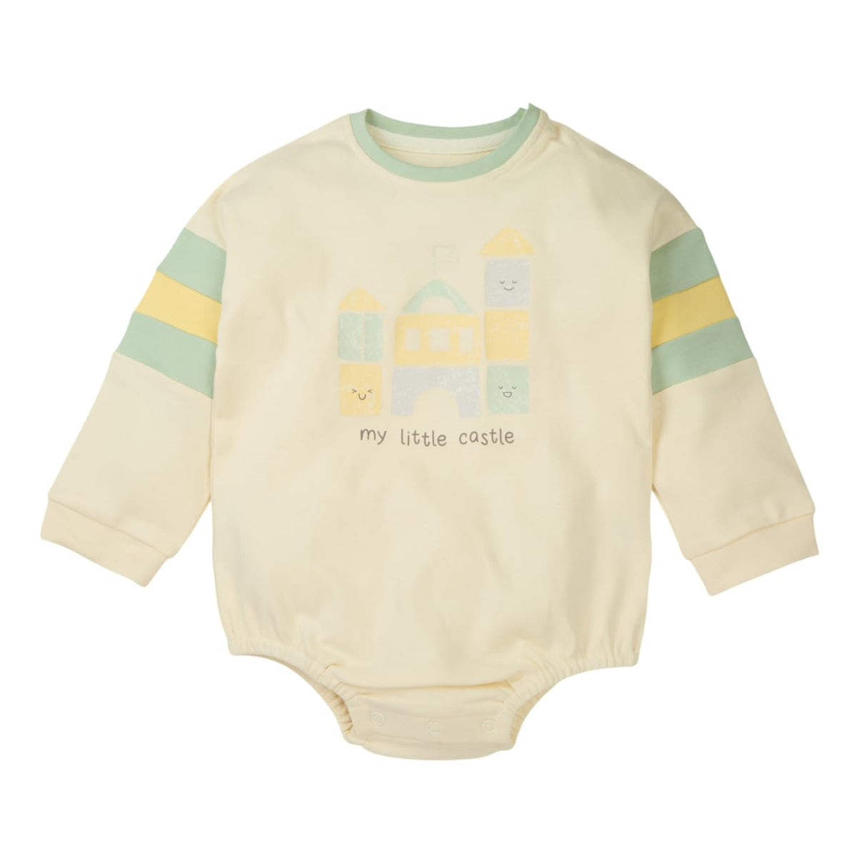 My Milestones Castle Cub Full Sleeve Baby Onesie (36 Months)  100% Soft Breathable Cotton Infant Bodysuit, Ecru Unisex Baby Ro