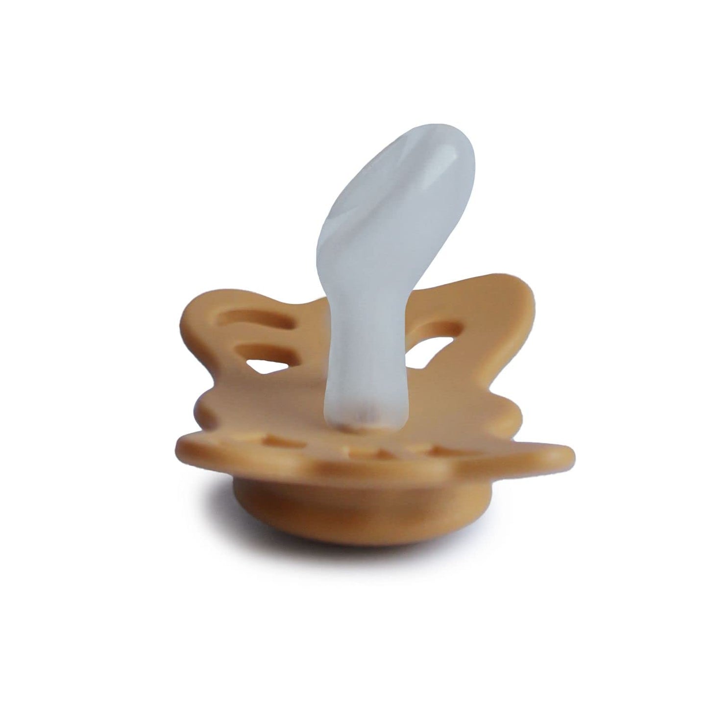 Frigg Butterfly Anatomical Silkysoft Silicone Baby Pacifier | Made In Denmark | Bpa-Free (Honey Gold/Cream, 0-6 Months)