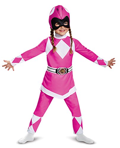Disguise Pink Ranger Toddler Classic Child Costume, Pink, Medium/(3T-4T)