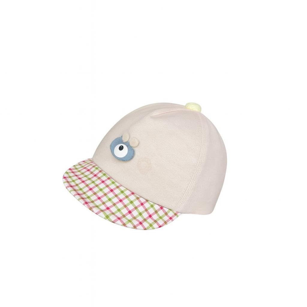 Capznmore Baby Cap With Cute Monster Applique, Cotton Corduroy, Striped Brim,  Soft & Comfortable Sun Protection Hat For Newbor