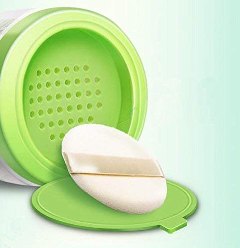 1Pc Empty Refillable Green Plastic Baby Skin Care Baby Bath Puff Container Kit Talcum Powder Case Storage Make-Up Loose Box Hold